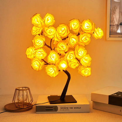 Enchanting LED Rose Leaf Table Lamp - PearlFlamingo