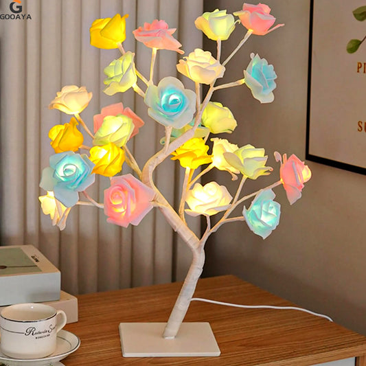 Enchanting LED Rose Leaf Table Lamp - PearlFlamingo